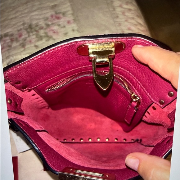 Valentino Burgundy Studded Crossbody Bag - Picture 4 of 8